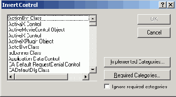 Внедрение элемента ActiveX в окно диалогового приложения